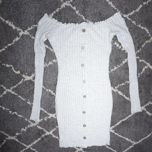 Long Sleeve Off the Shoulder Mini Dress